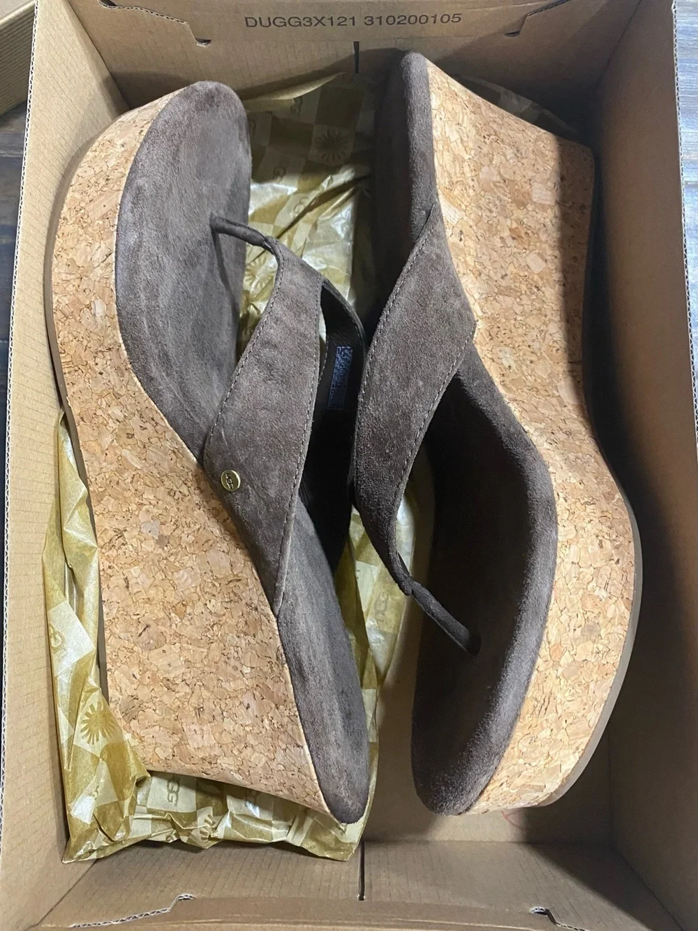 UGG Australia Natassia Cork Wedge Sandal 1004435 Cho Size 12 New In Box